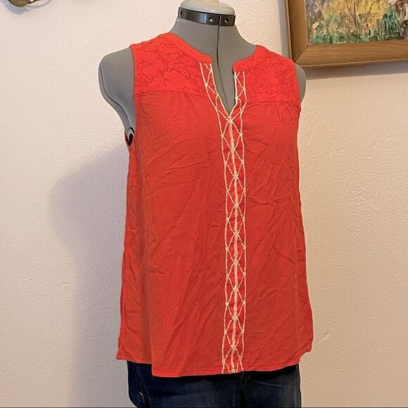 Skies are blue tangerine sleeveless blouse M - Picture 1 of 10